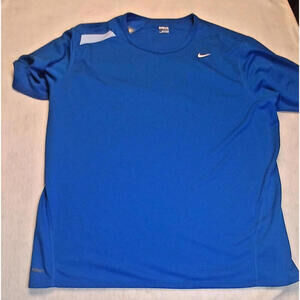 Nike Shirt Men's Size XLarge Blue Silver Swoosh Running Logo Athletic